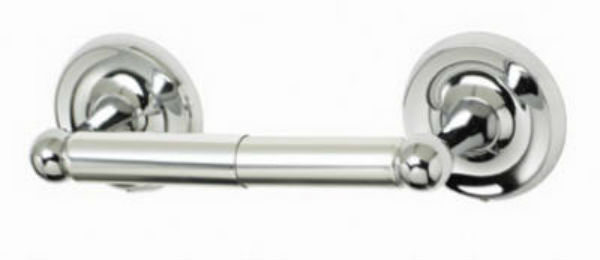 HomePointe 623993HP Brass Base Rounded Toilet Paper Holder, Chrome