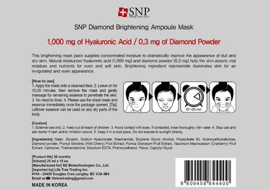 SNP Diamond Brightening Ampoule Mask