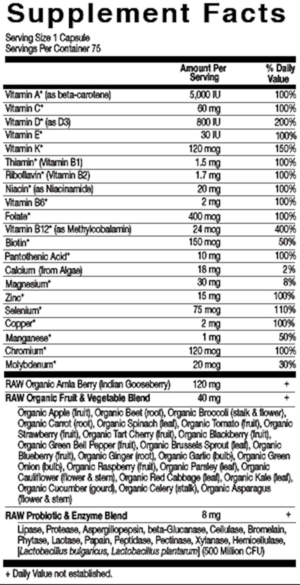 Vitamin Code Raw One for Men