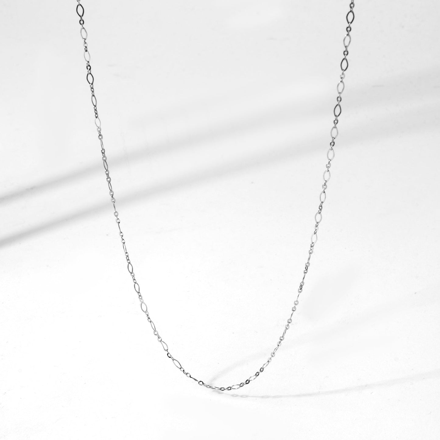 Dainty Silver Flat Oval Chain
