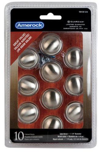 Amerock TEN1387G10 Cabinet Knob, Satin Nickel, 1-1/4" Dia