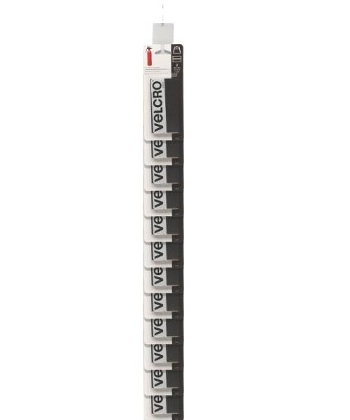 Velcro 90199ACS Clip Strip Fasteners, 2" x 4", Black