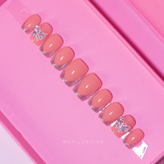 Butterfly Bling - Handmade Acrylic Press On Nails