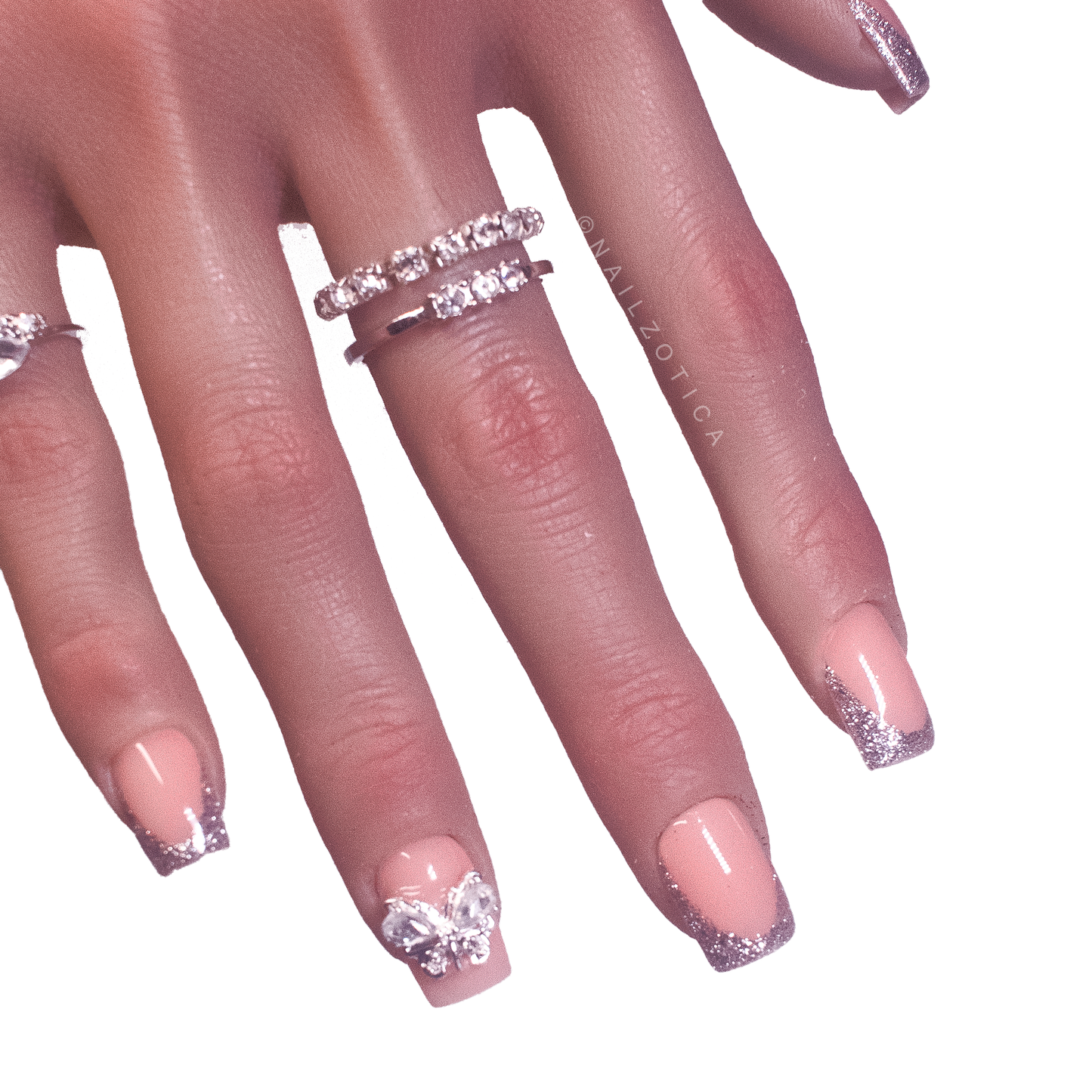 Butterfly Bling - Handmade Acrylic Press On Nails