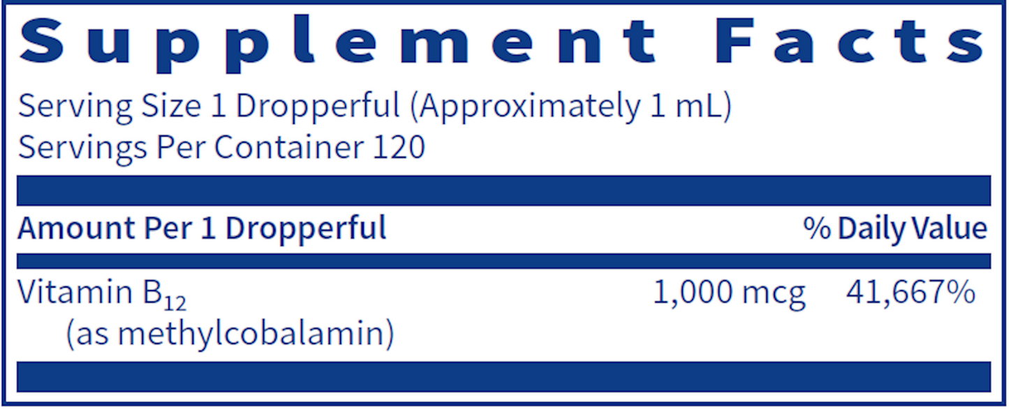 B12 Liq (Methylcobalamin) 1 mg 4oz.