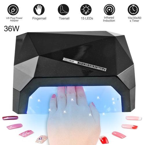 36W UV LED Lamp Nail Polish Dryer 15 LEDs Fingernail Toenail Gel - Zoter Shop
