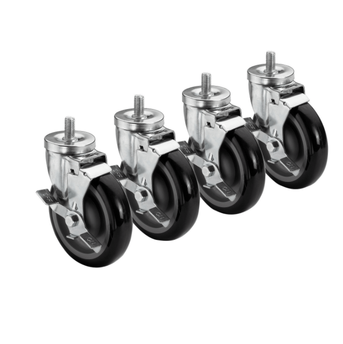 Krowne 28-146S Threaded Stem Caster 5" Wheel, Set of 4
