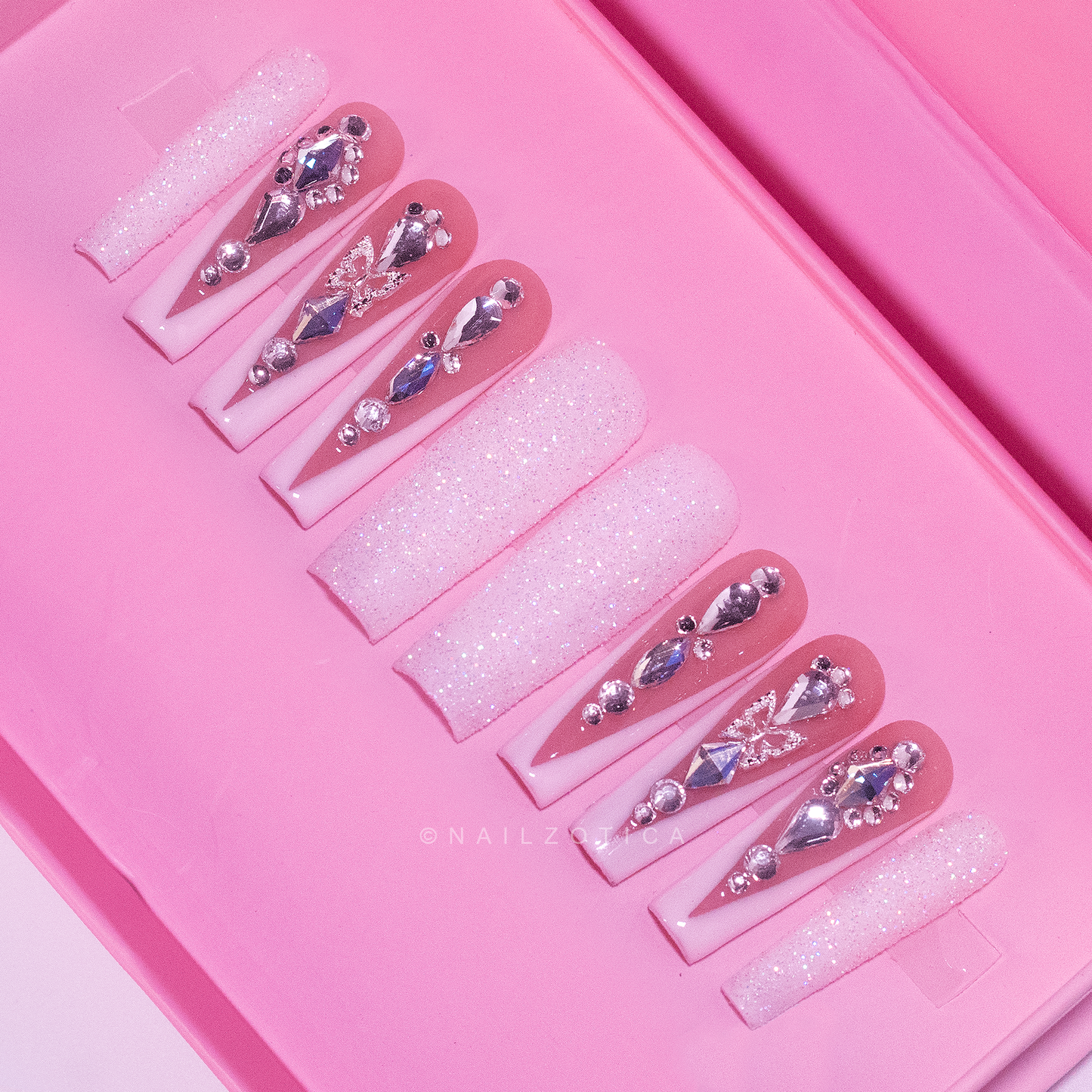 Pink Princess - Handmade Acrylic Press On Nails