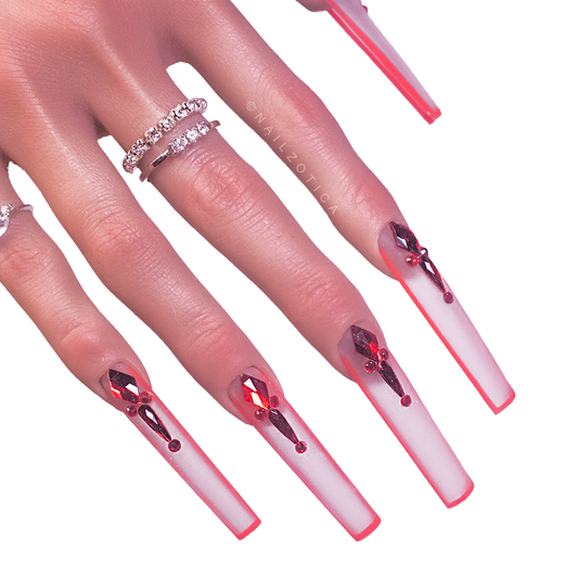 Queen of Hearts - Handmade Acrylic Press On Nails