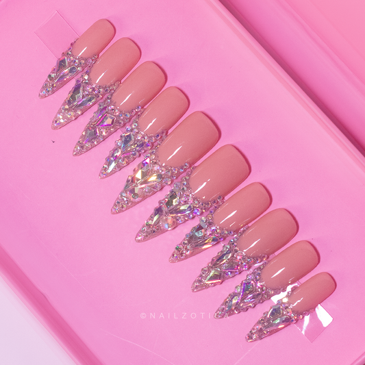 Sparkly Stiletto - Handmade Acrylic Press On Nails